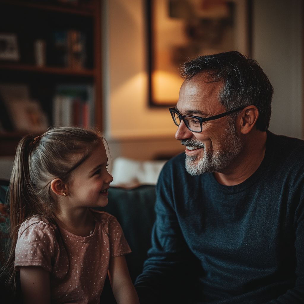 Un padre animando a su hija | Fuente: Midjourney