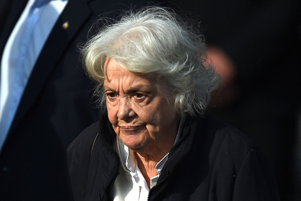 Lucía Topolansky en el funeral de su esposo, 14 de mayo de 2025. | Foto: Getty Images