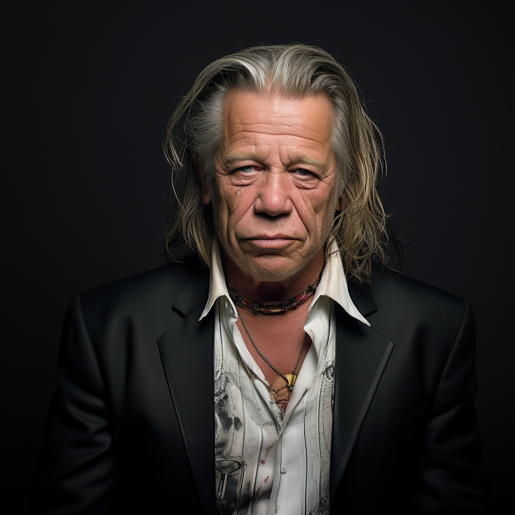 Imagen generada por IA de Mickey Rourke | Fuente: Midjourney