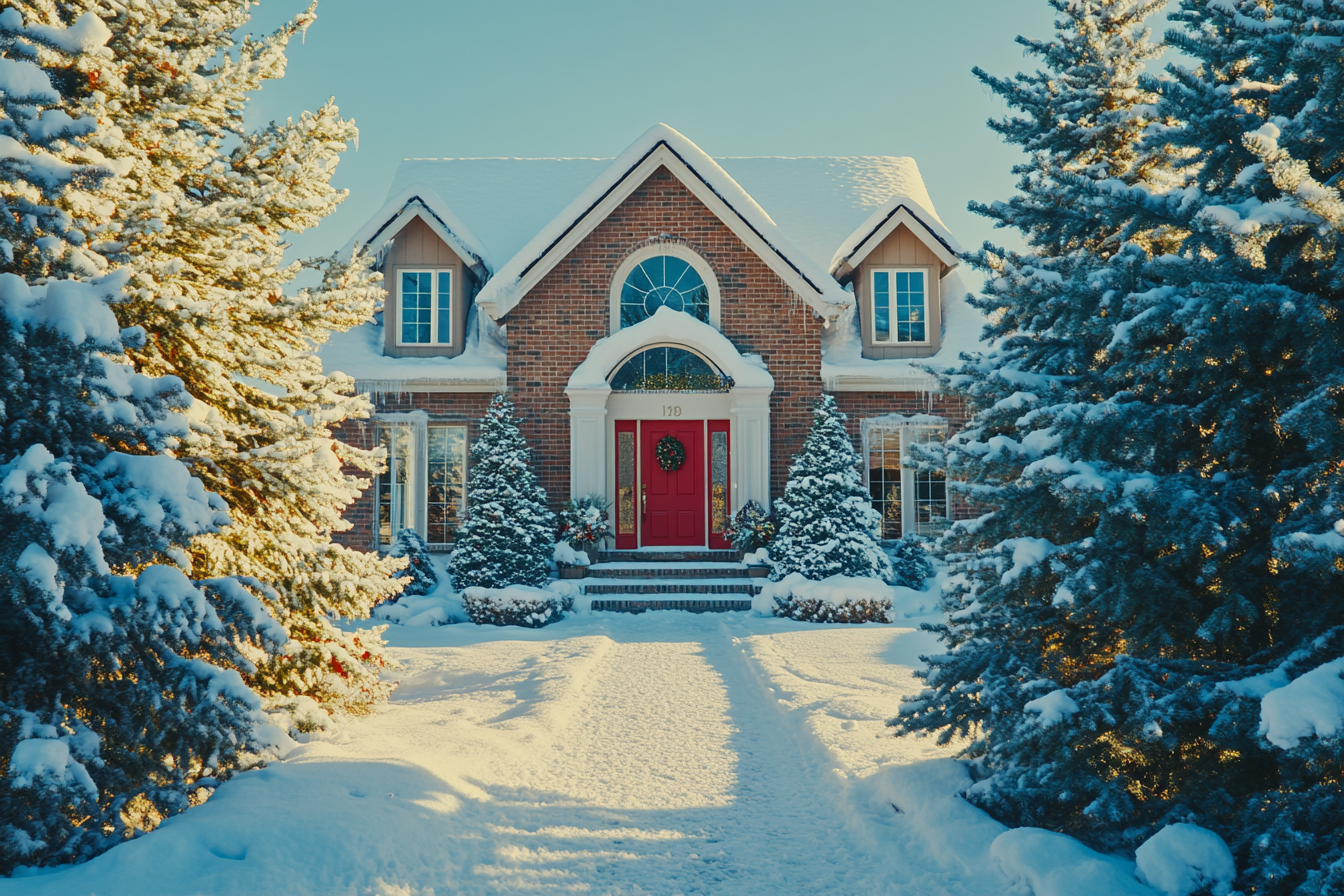 Una hermosa casa cubierta de nieve | Fuente: Midjourney