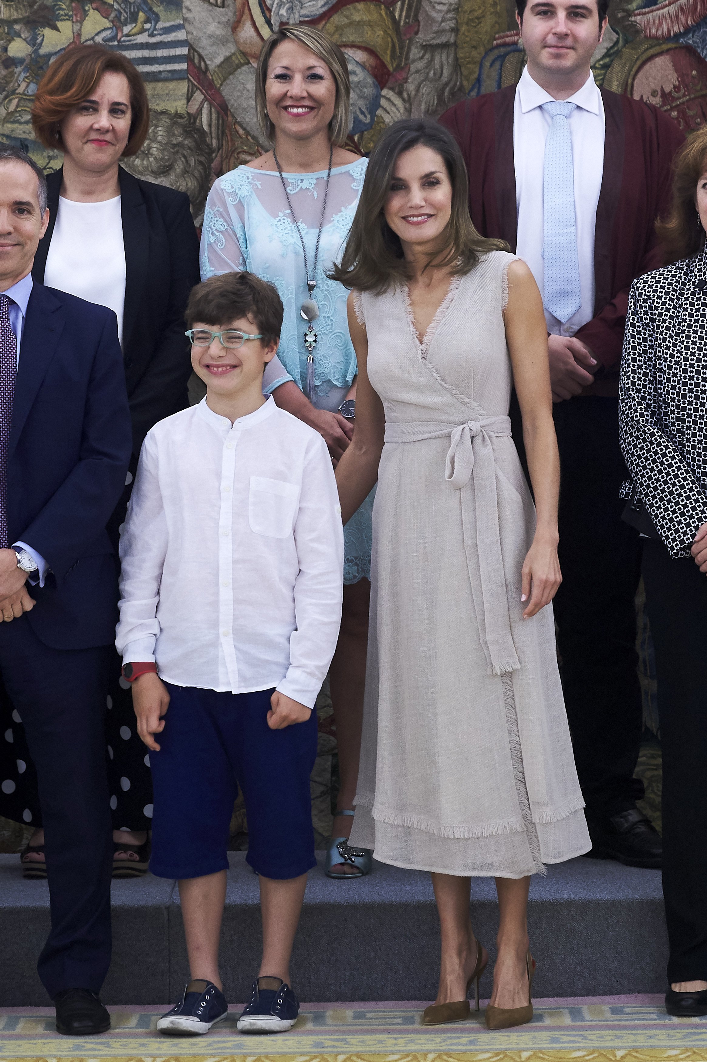 Reina Letizia de España asiste a varias audiencias en el Palacio de la Zarzuela el 12 de julio de 2018 en Madrid, España || Fuente: Getty Images