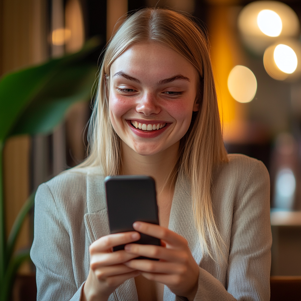 Una mujer escribiendo en su teléfono | Fuente: Midjourney