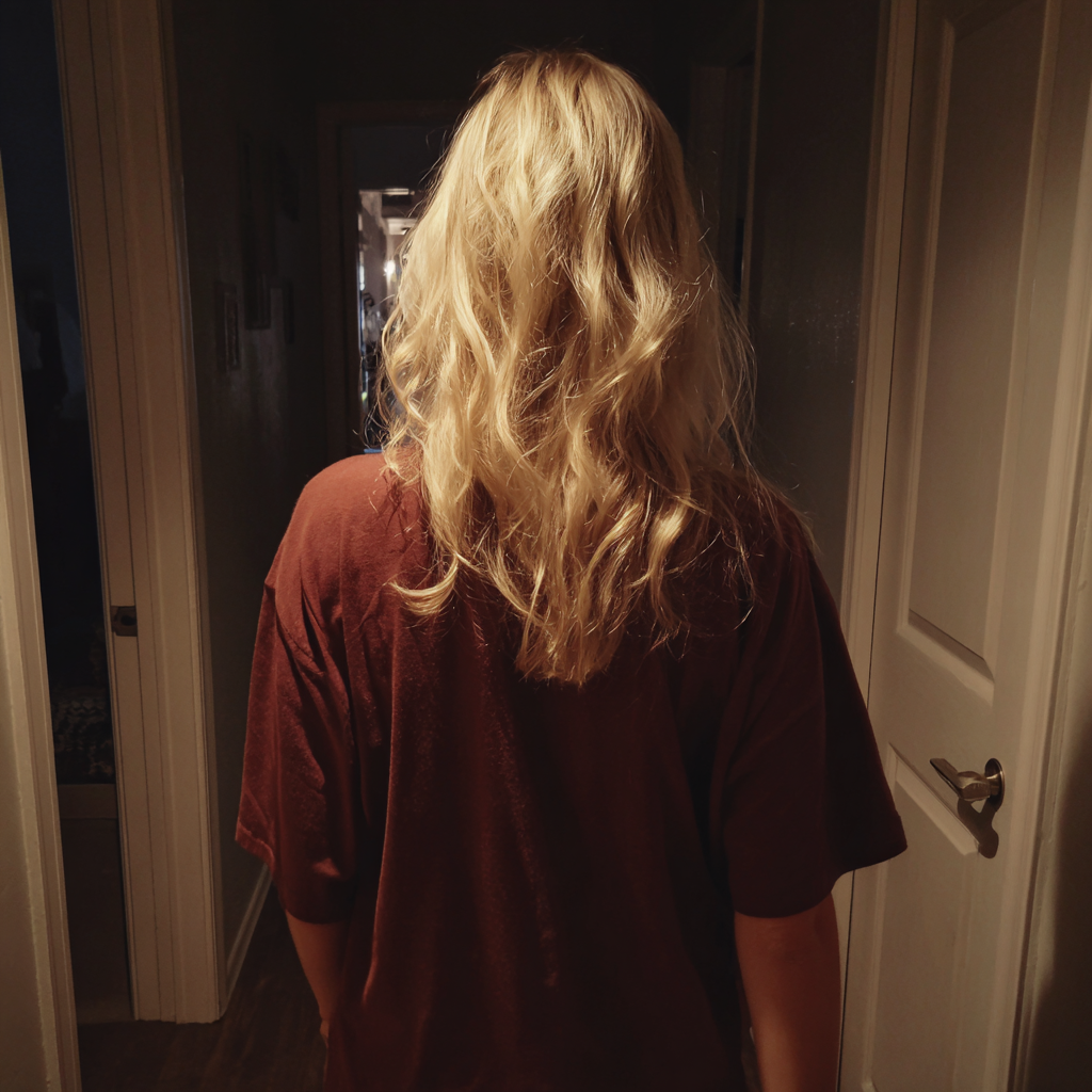 Una donna che cammina in un corridoio | Fonte: Midjourney