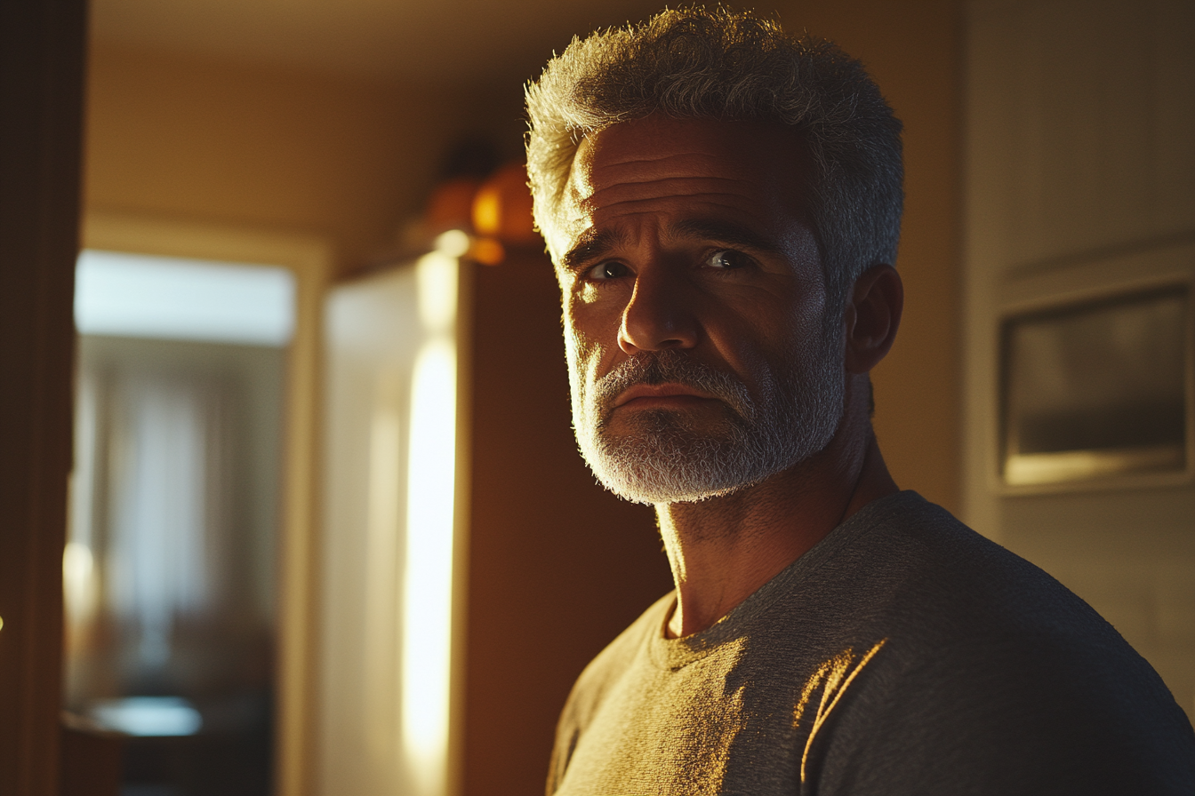 Un hombre de pie en su casa | Fuente: Midjourney