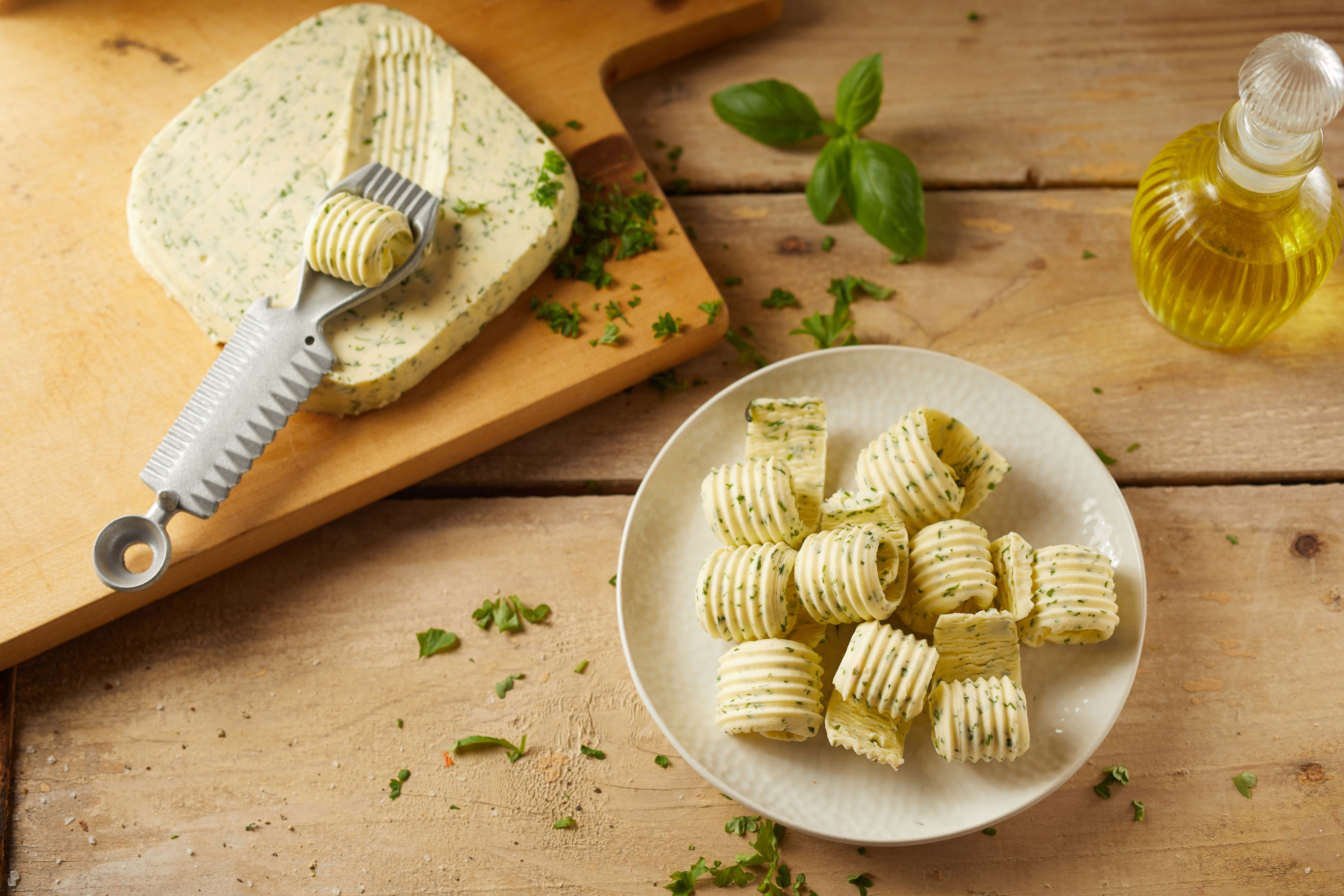 Un rizador de mantequilla con mantequilla rizada. | Fuente: Shutterstock
