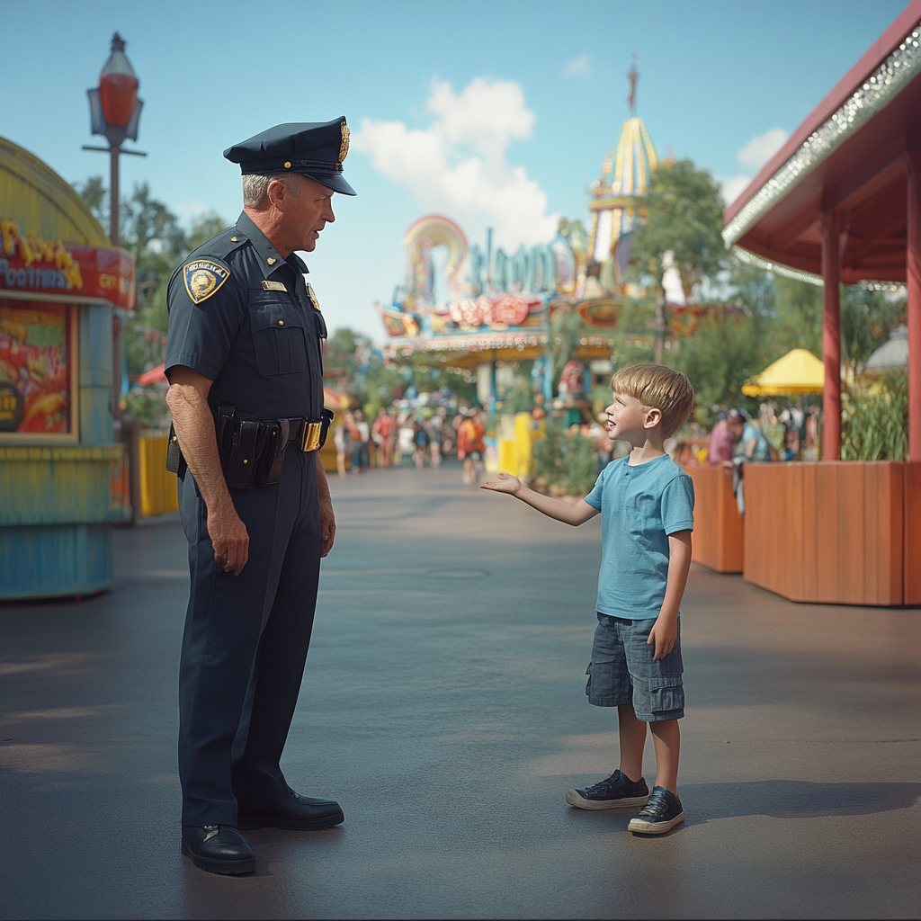 Harry hablando con un policía | Fuente: Midjourney