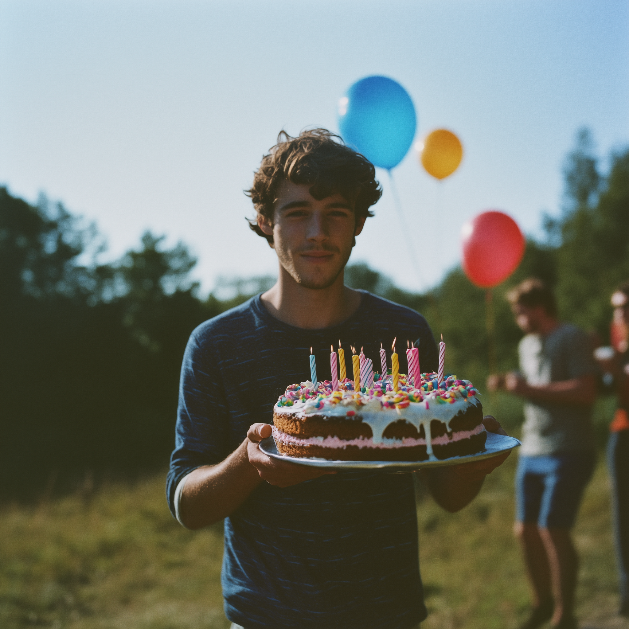 Una persona llevando un Pastel de cumpleaños | Fuente: Midjourney