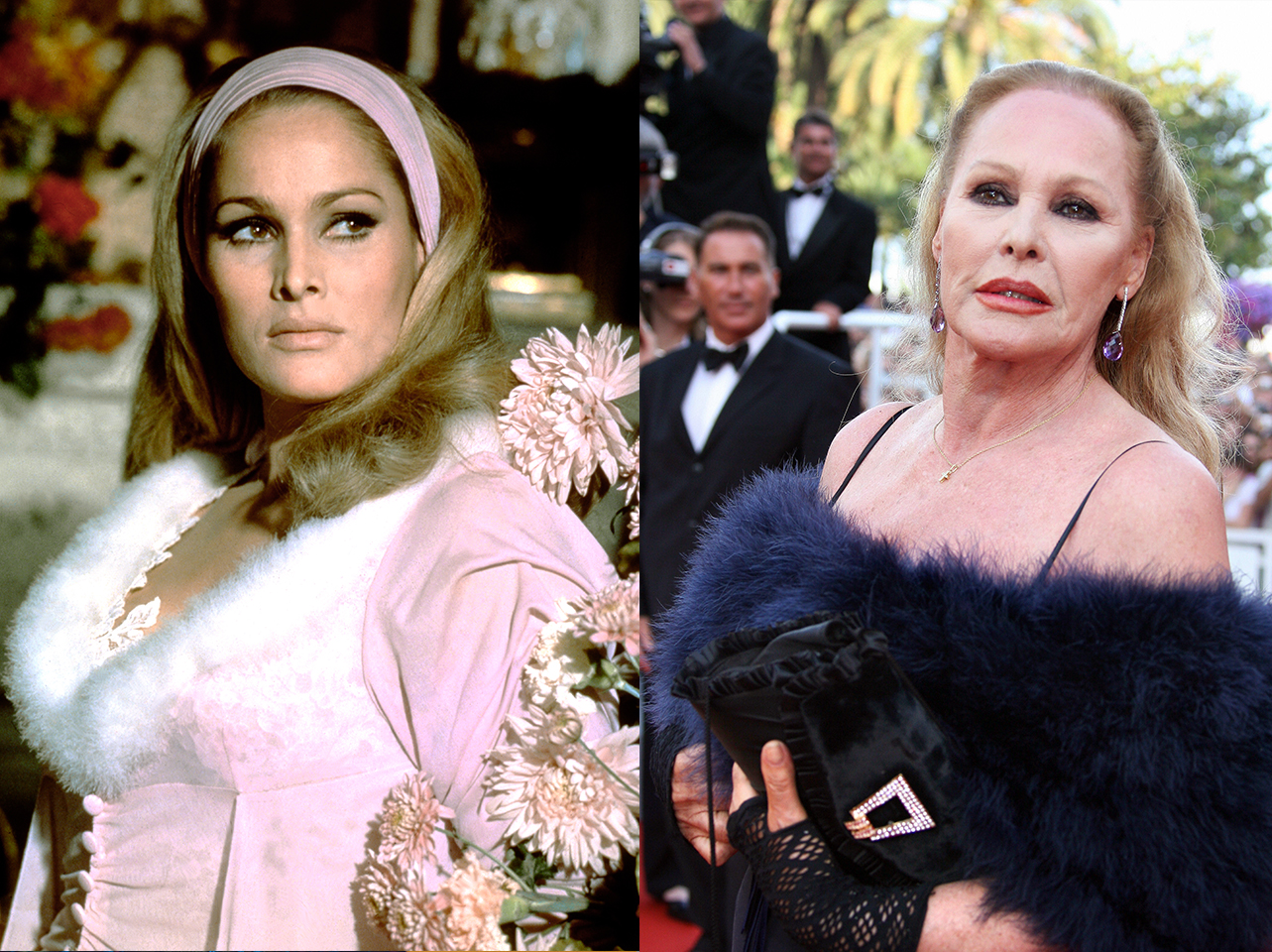 Ursula Andress en 1966 | Ursula Andress en 2008 | Fuente: Getty Images