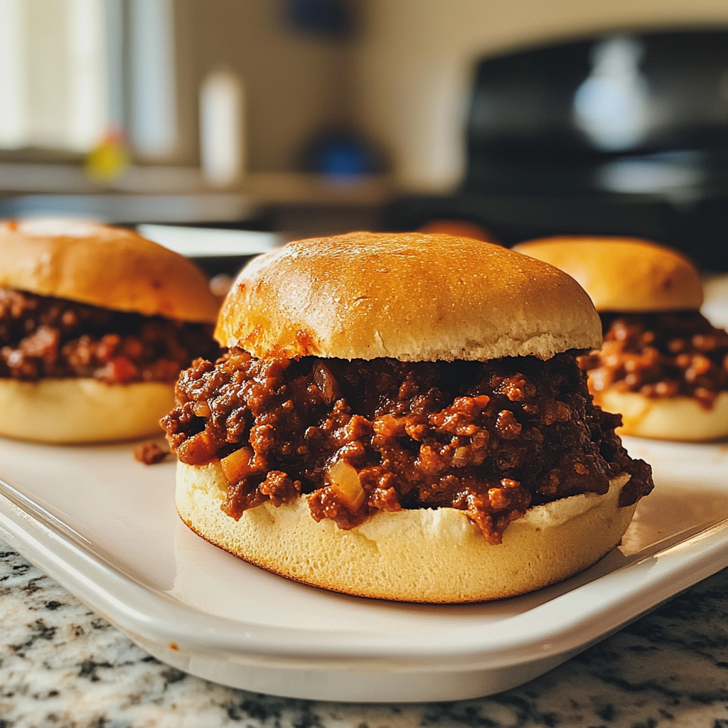 Sándwiches de carne en un plato | Fuente: Midjourney