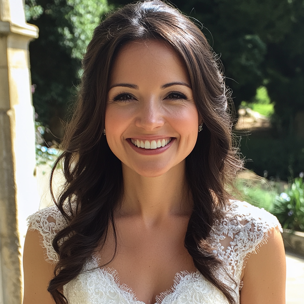 Una sposa sorridente | Fonte: Midjourney