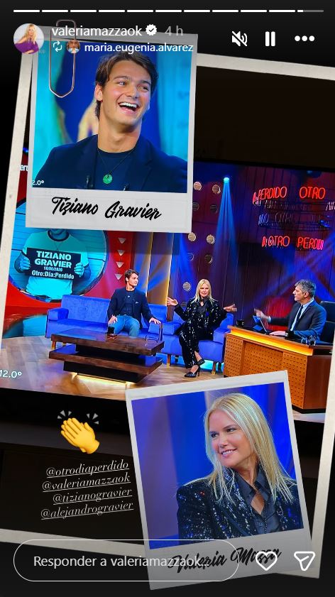 Valeria Mazza participa de "Otro día perdido" junto a su hijo, Tiziano Gravier | Fuente: Instagram/valeriamazzaok