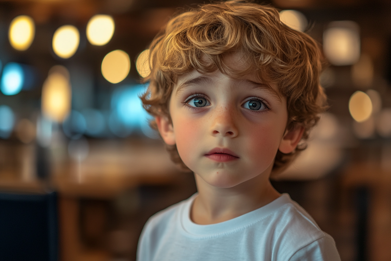 Un niño de pie en un restaurante | Fuente: Midjourney
