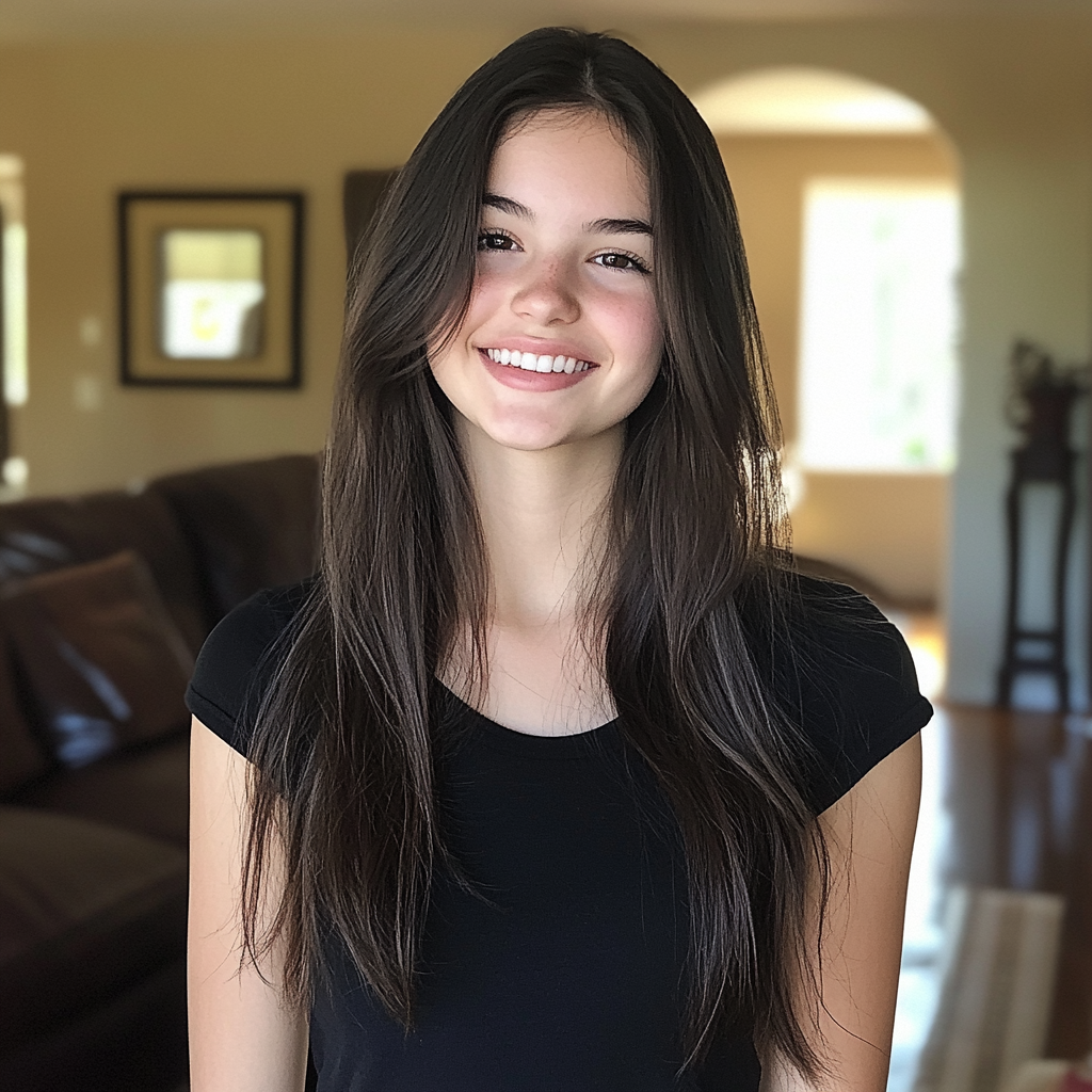 Una adolescente sonriente | Fuente: Midjourney