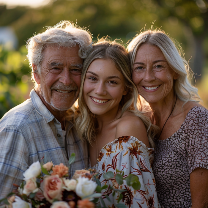 Un retrato de familia feliz | Fuente: Midjourney