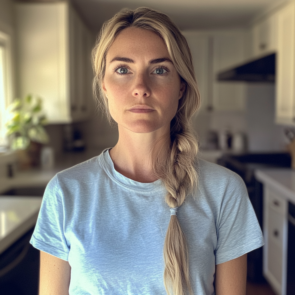 Una mujer con el pelo trenzado de pie en una cocina | Fuente: Midjourney