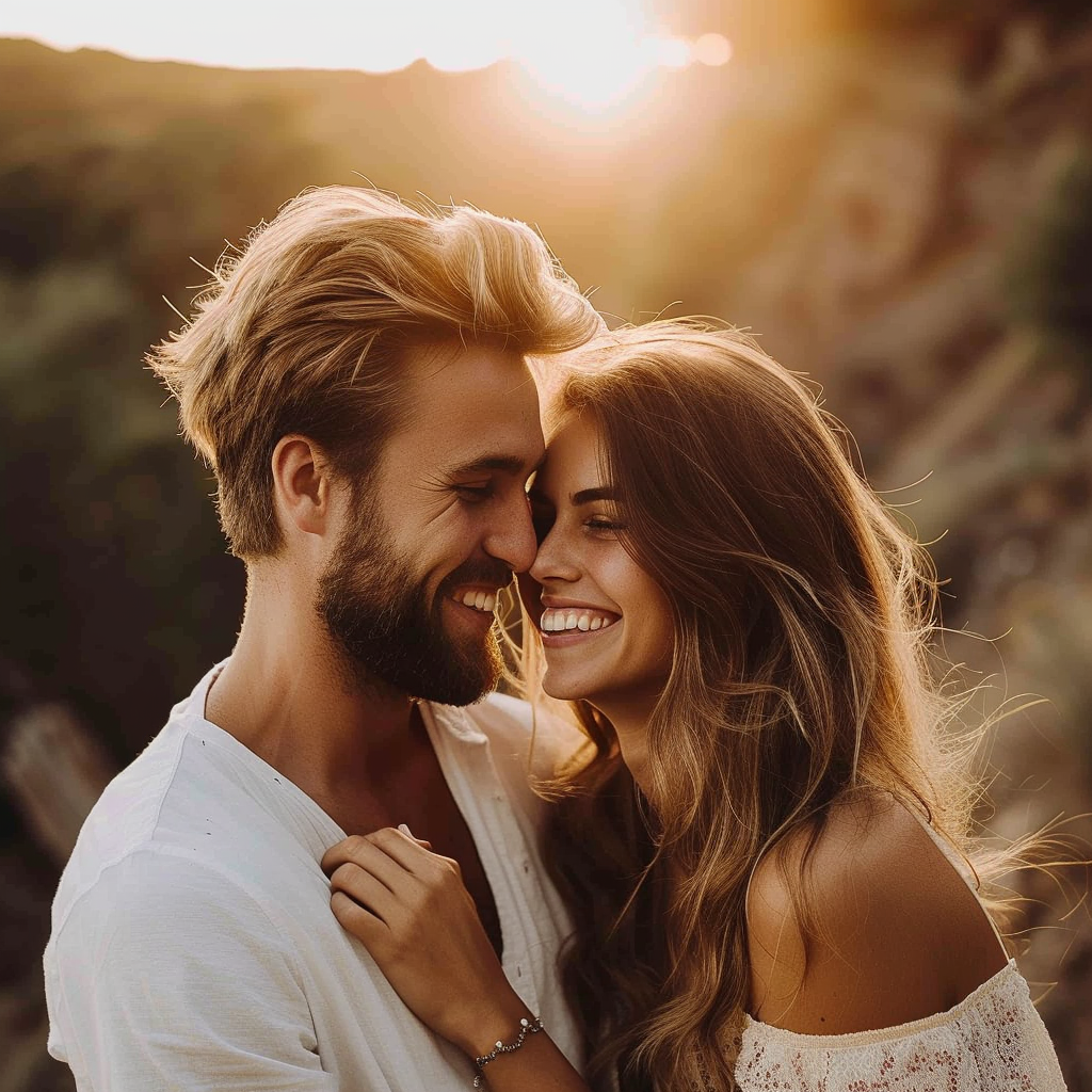 Una pareja sonriente | Fuente: Midjourney