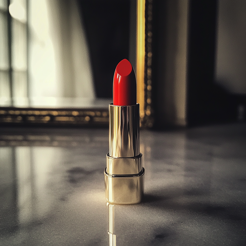 Un tubo de pintalabios rojo | Fuente: Midjourney