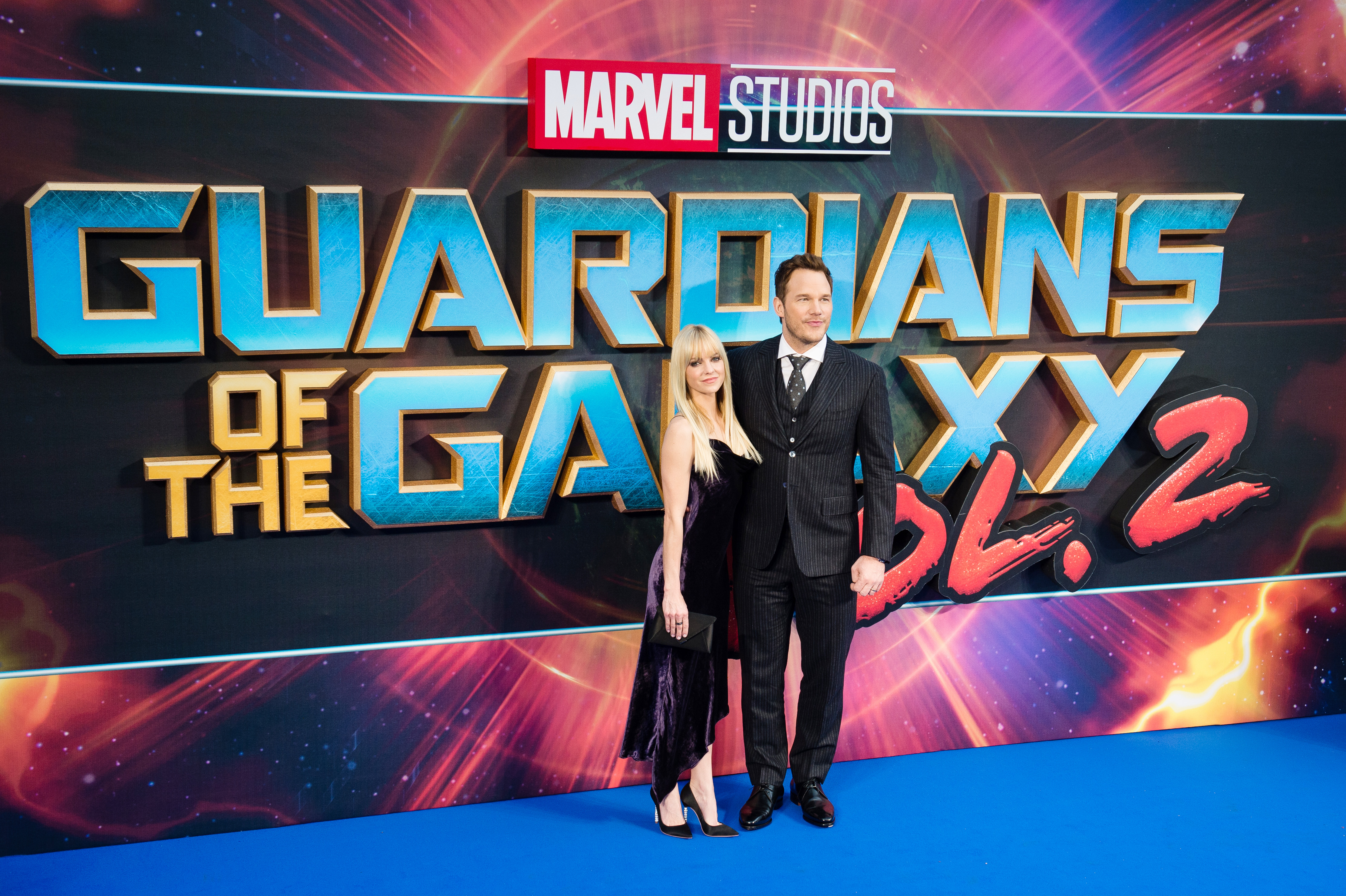 Anna Faris y Chris Pratt asisten a la Gala Europea de Proyección de "Guardians of the Galaxy Vol. 2" en el Eventim Apollo el 24 de abril de 2017 en Londres, Reino Unido | Fuente: Getty Images