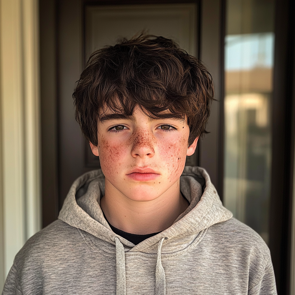 Un adolescente en la puerta | Fuente: Midjourney