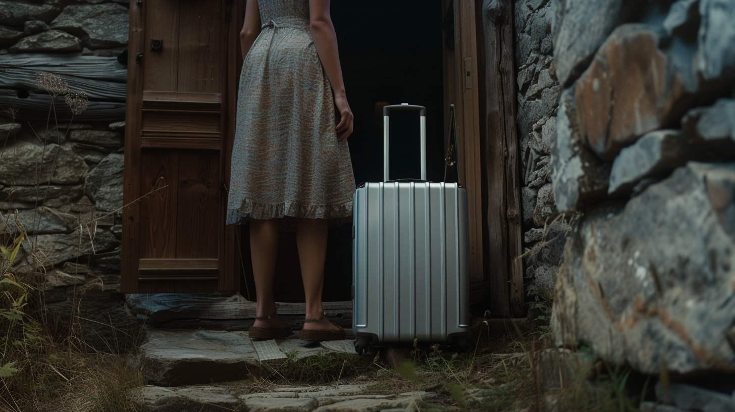 Una mujer con una maleta | Fuente: Midjourney