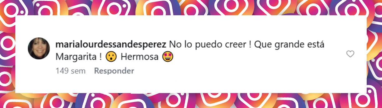 Comentario de una usuaria sobre Margarita, la hija de Adrián Suar y Griselda Siciliani | Fuente: Instagram/elchuecosuar