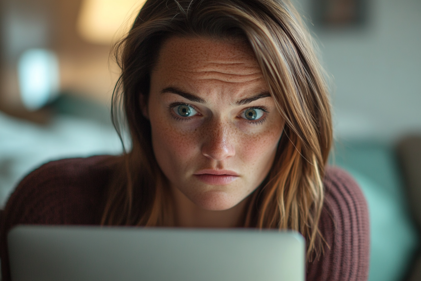 Una mujer mirando la pantalla de su portátil | Fuente: Midjourney