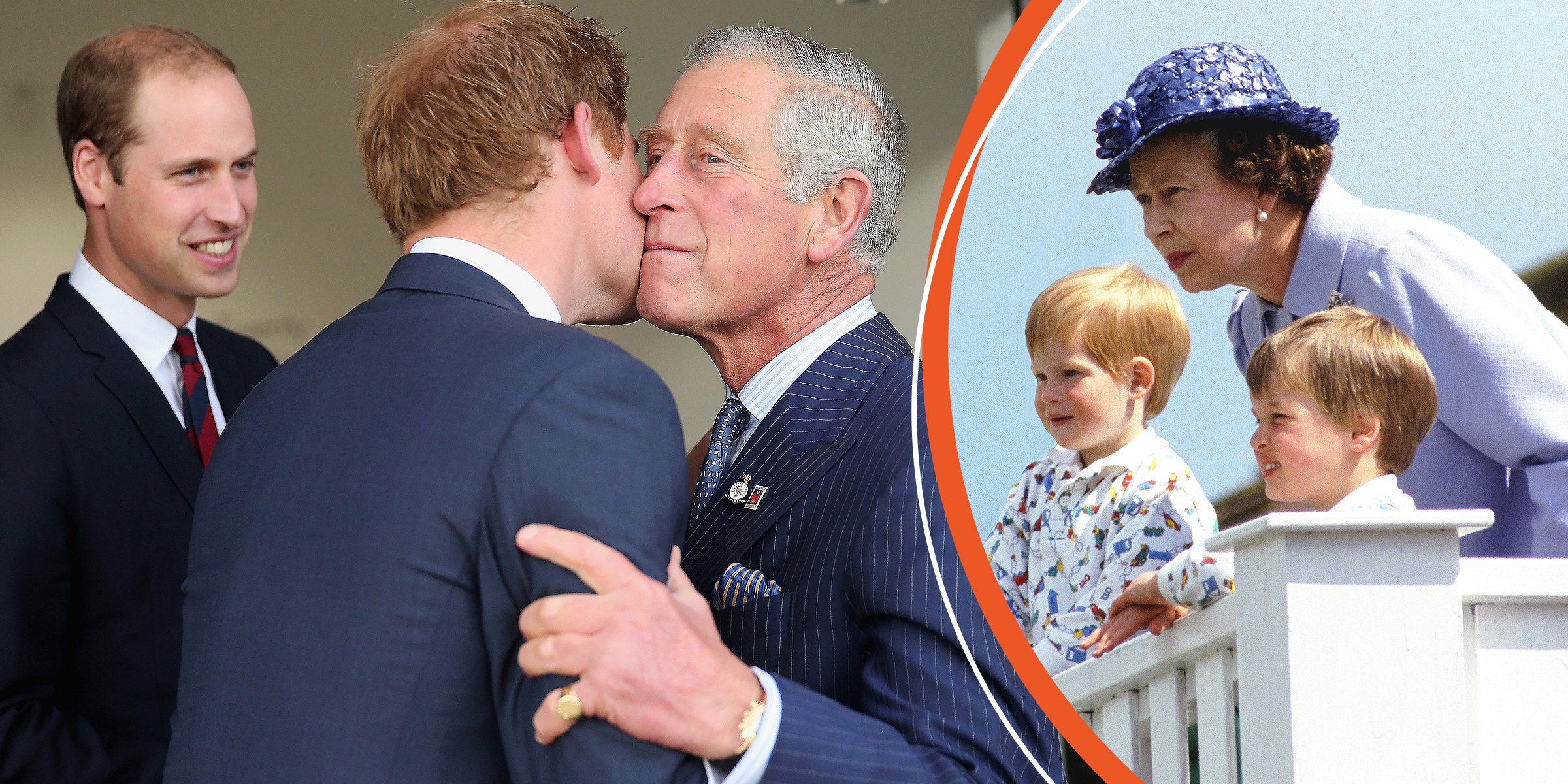William, Harry y el Rey Charles III | La reina Elizabeth II con Harry y William | Foto: Getty Images