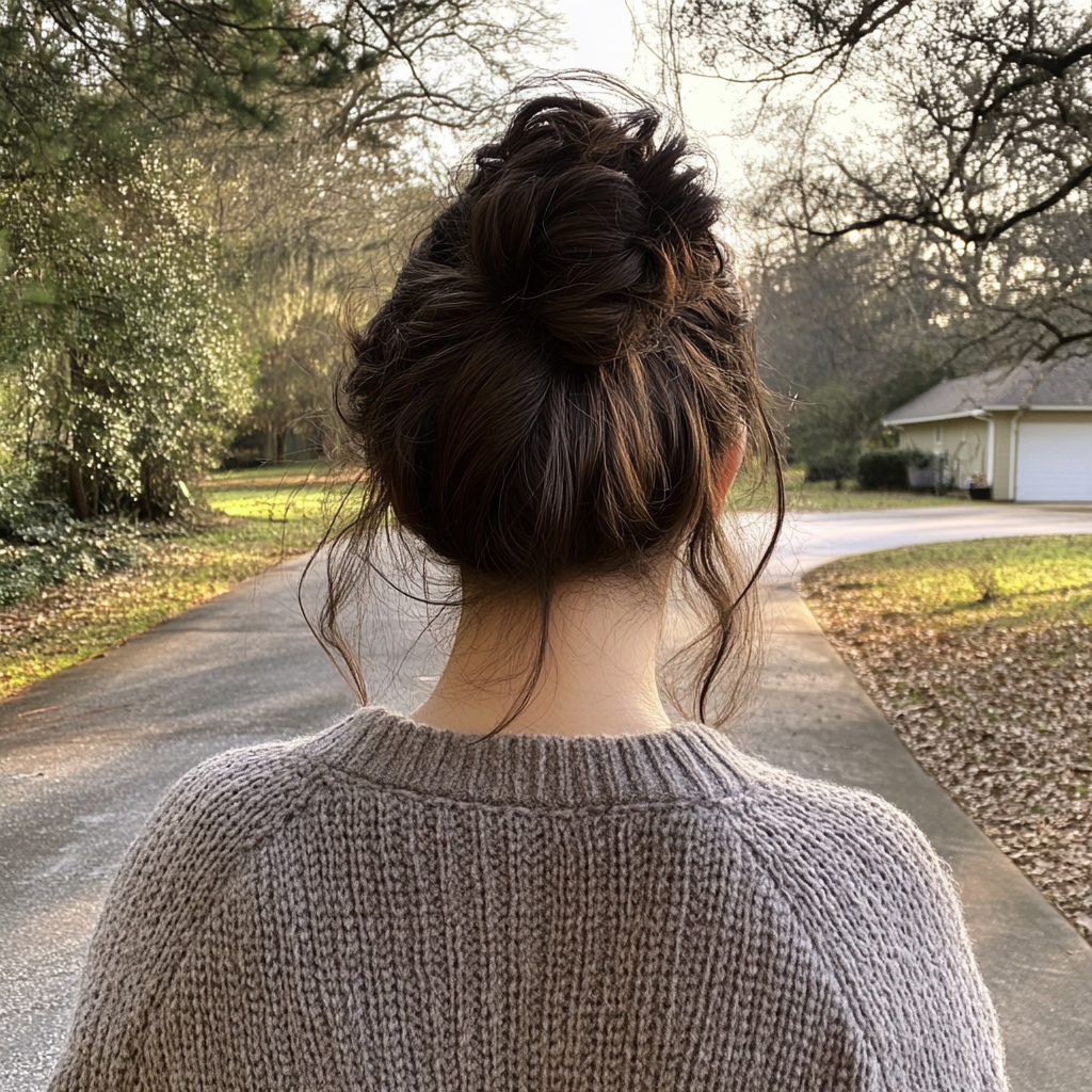 Una mujer caminando por un camino | Fuente: Midjourney