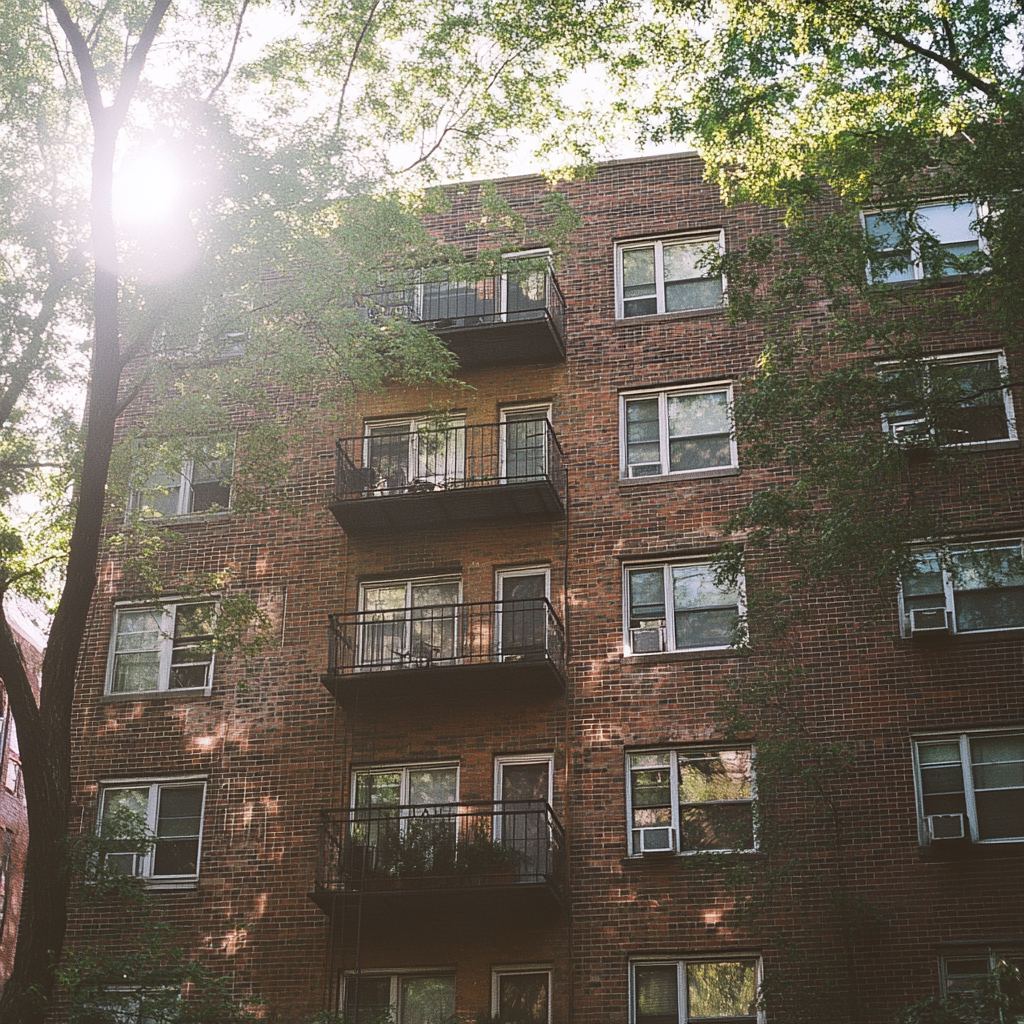 Un bonito edificio de apartamentos | Fuente: Midjourney