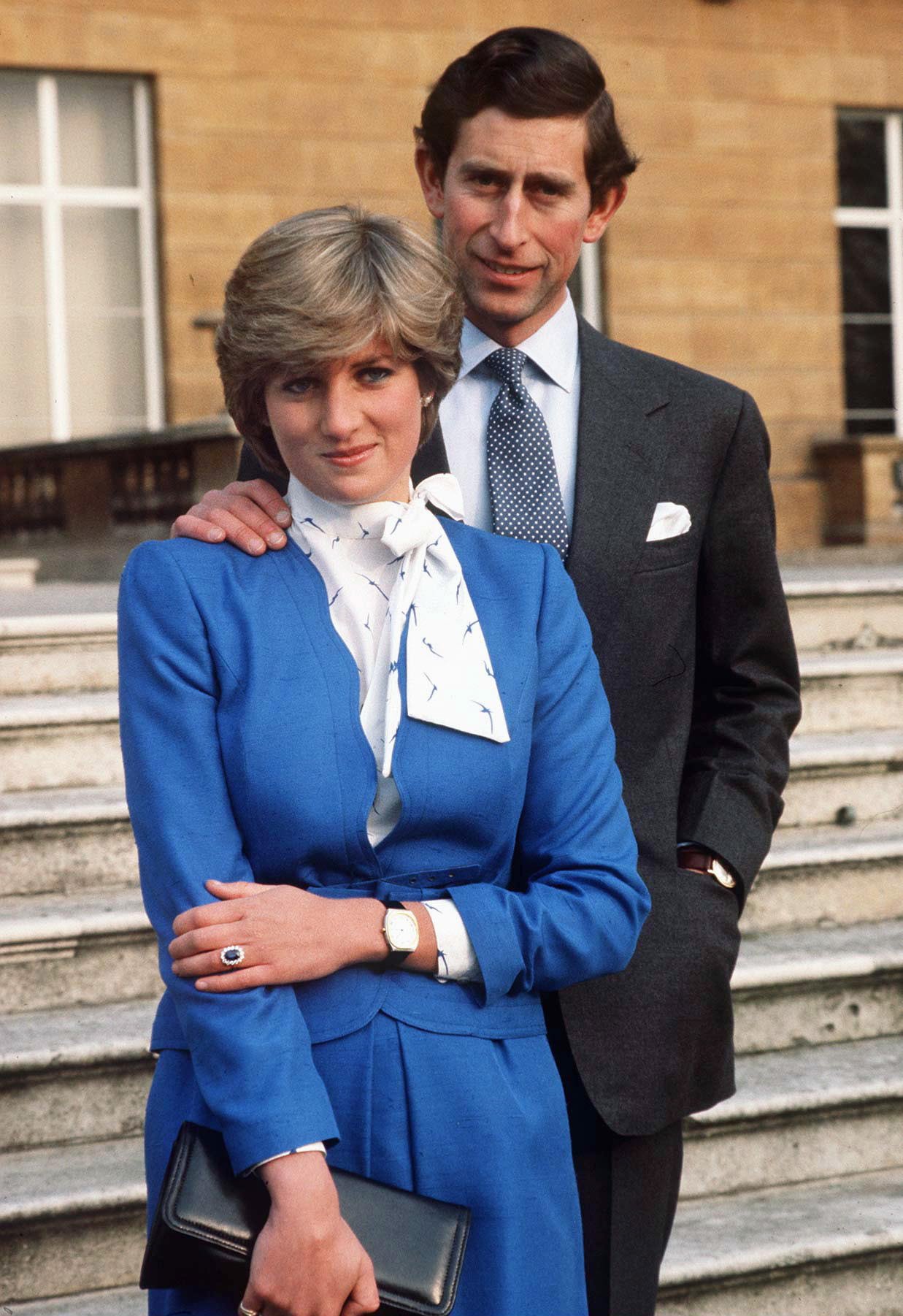 Lady Di y Príncipe Charles en Palacio de Buckingham en febrero de 1981. | Foto: Getty Images