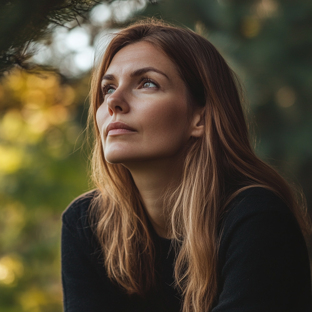 Una mujer sumida en sus pensamientos | Fuente: Midjourney