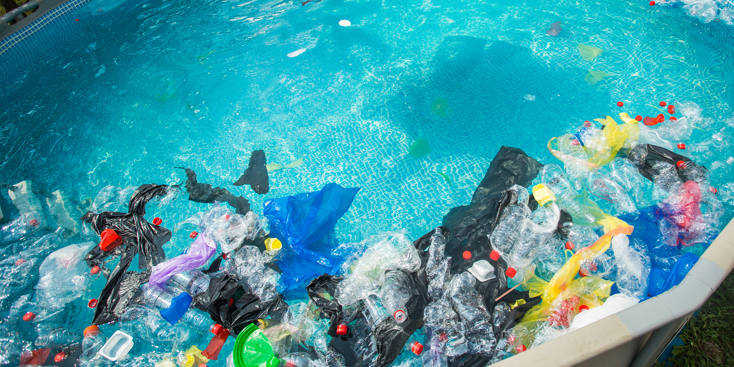 Una piscina con basura | Fuente: Shutterstock