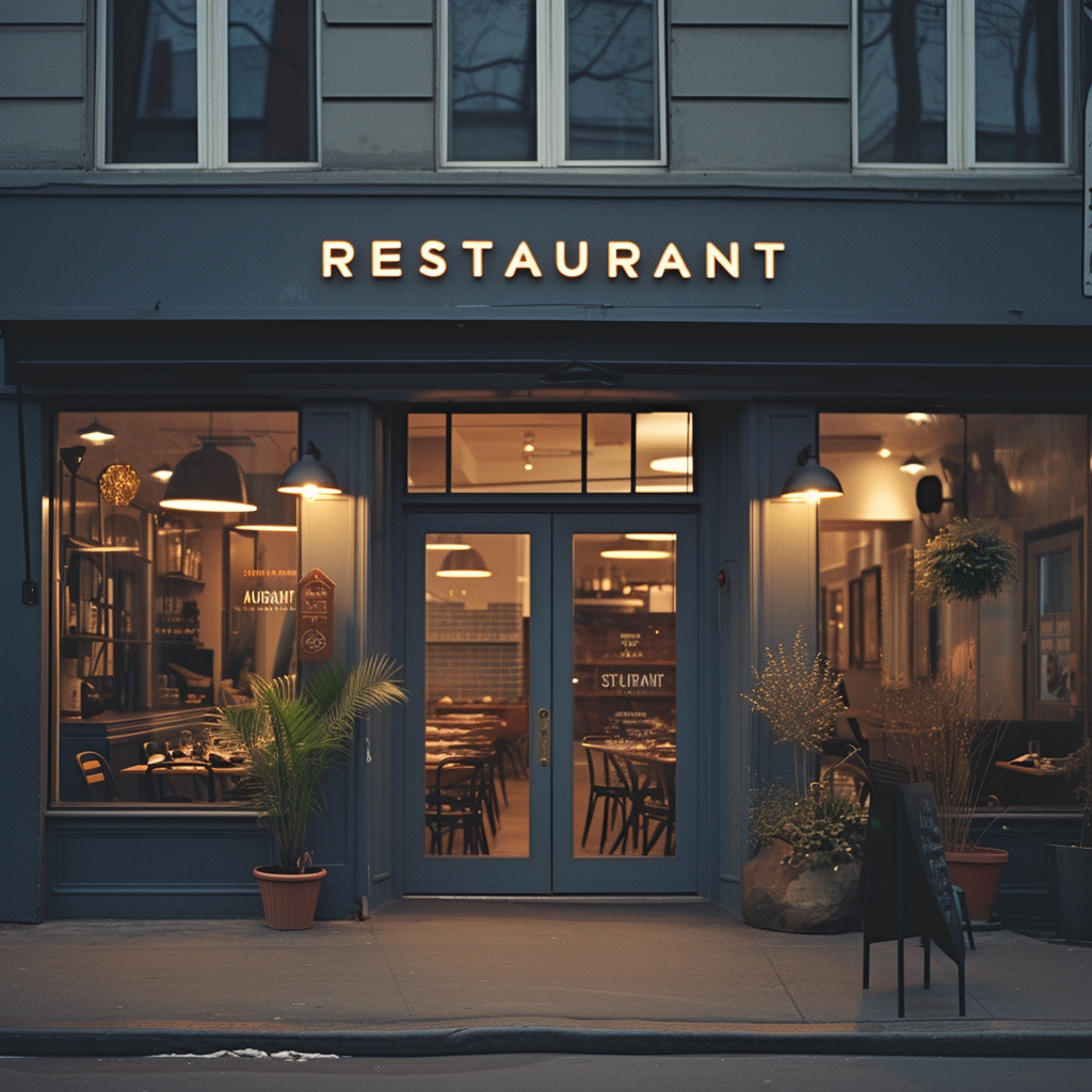 El exterior de un restaurante | Fuente: Midjourney