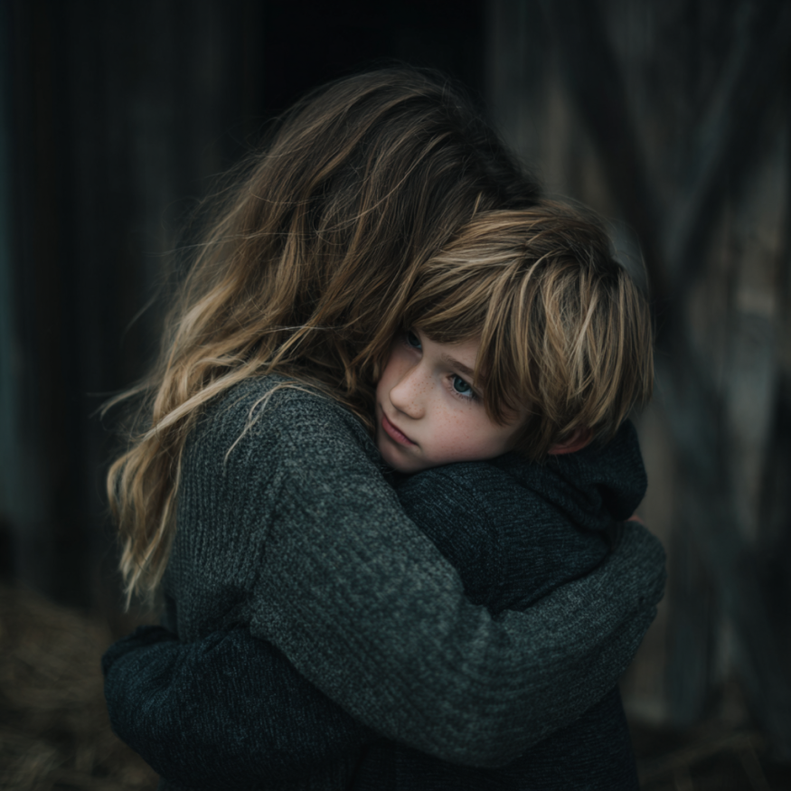 Un niño abrazando a una mujer | Fuente: Midjourney