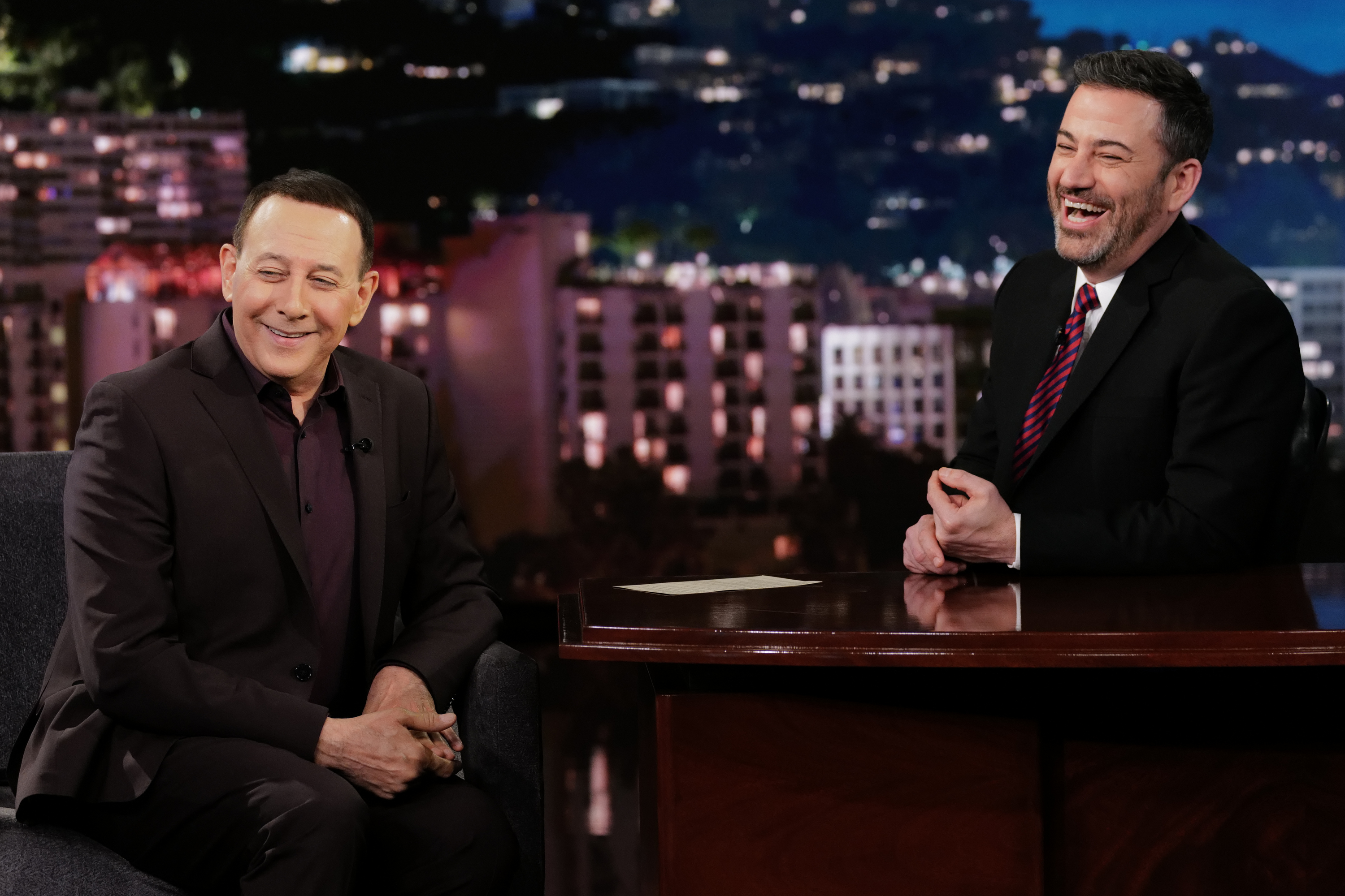 Paul Reubens en "Jimmy Kimmel Live", en febrero de 2020. | Foto: Getty Images
