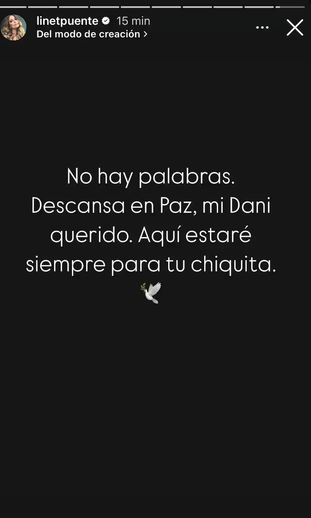 Mensaje de Linet Puente en sus historias de Instagram tras la muerte de Daniel Bisogno | Fuente: Instagram Stories/linetpuente