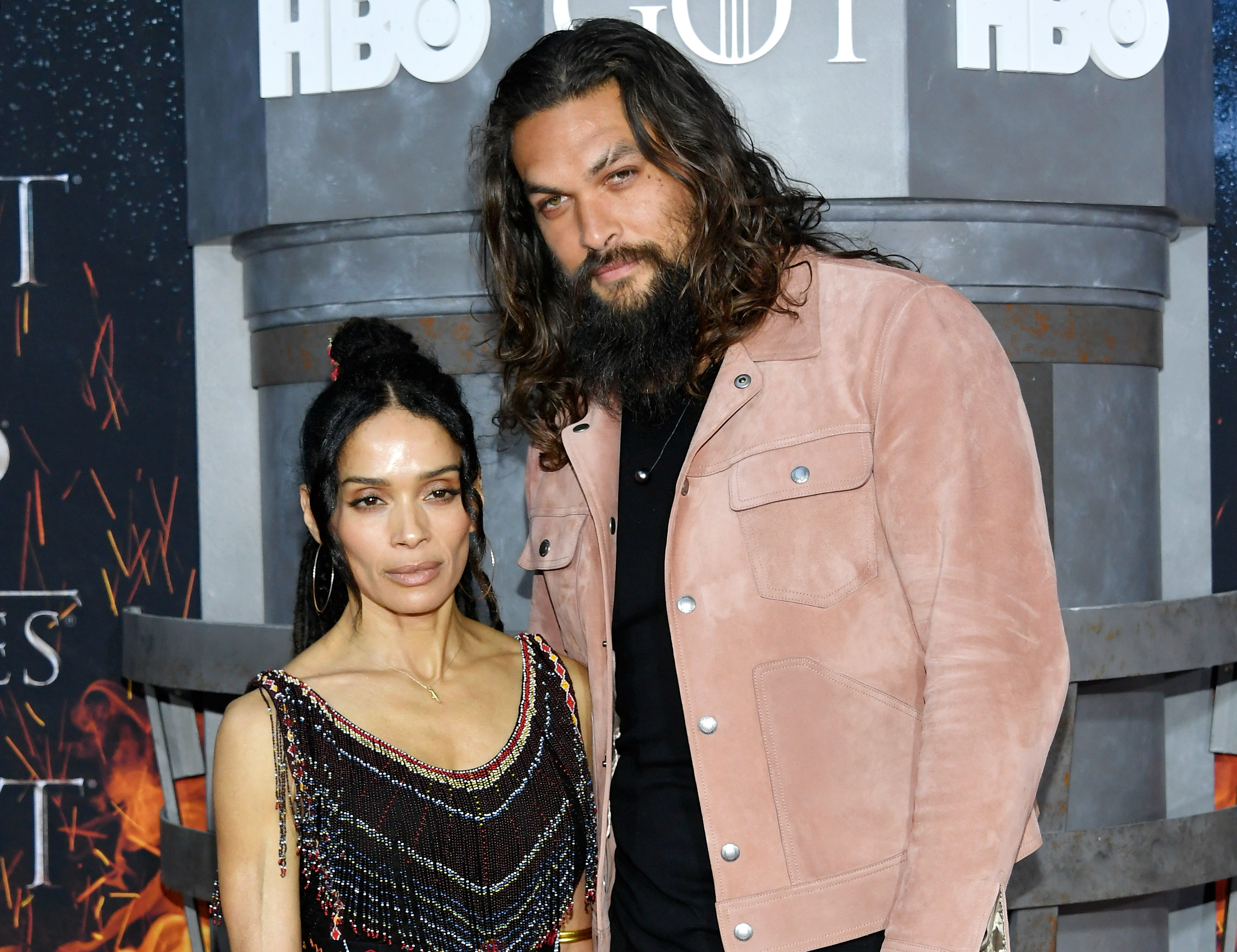 Lisa Bonet y Jason Momoa asisten al estreno de la octava temporada de "Game of Thrones" el 3 de abril de 2019, en Nueva York. | Fuente: Getty Images