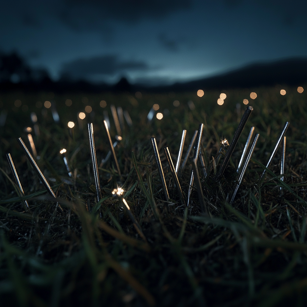 Tachuelas brillando a la luz de la luna | Fuente: Midjourney