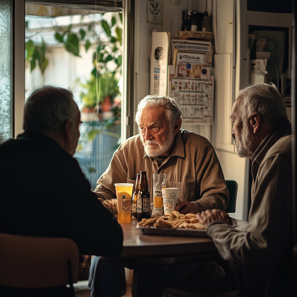 Hombres mayores pasando el rato | Fuente: Midjourney