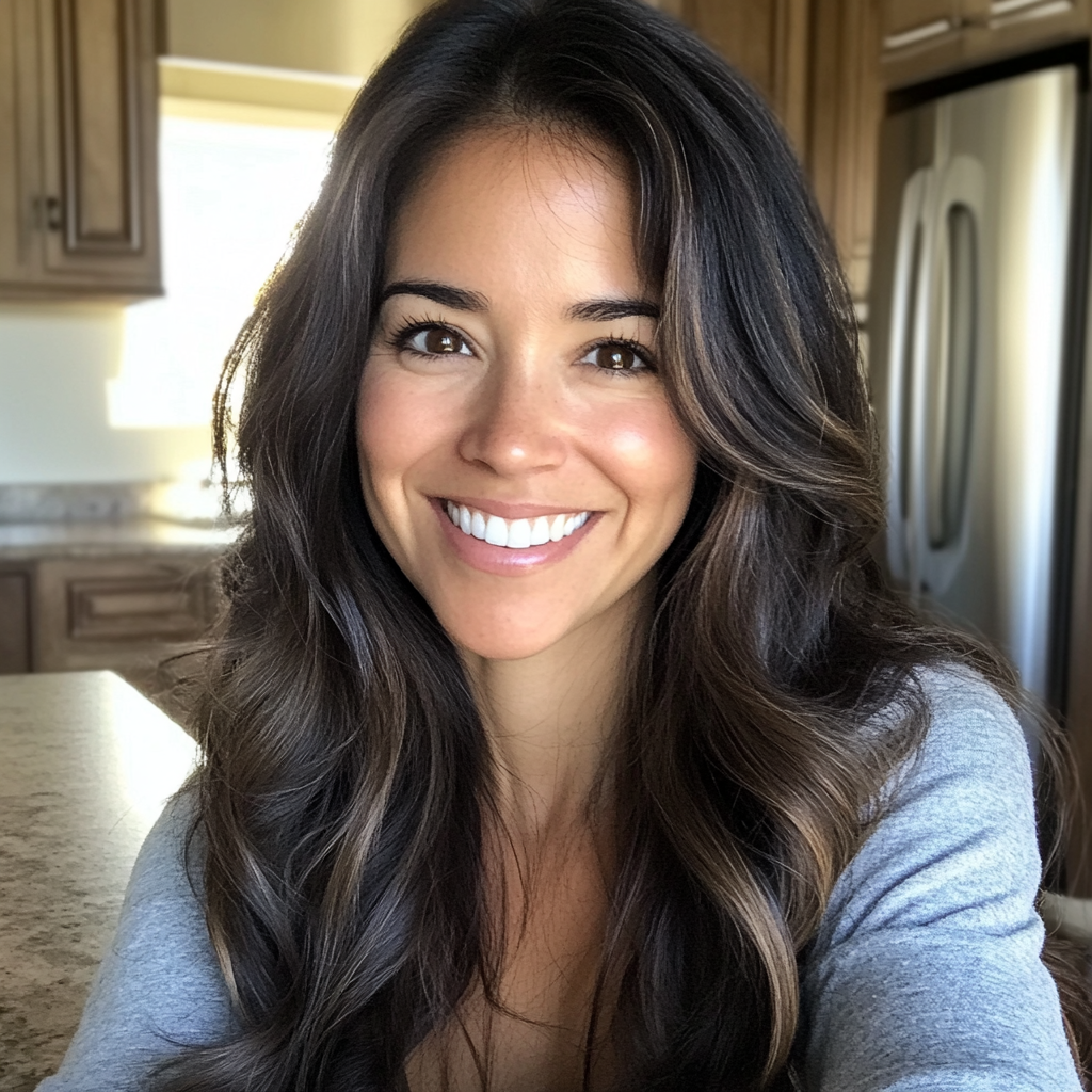 Primer plano de una mujer sonriente | Fuente: Midjourney