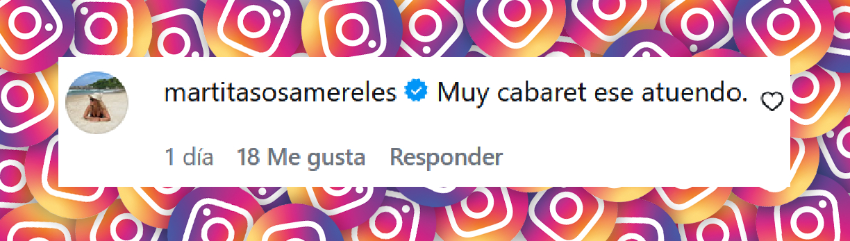Comentario de una persona sobre el atuendo de Lourdes Sánchez para el casamiento de Cande Ruggeri y Nicolás Maccari | Fuente: Instagram/lourdesanchezok