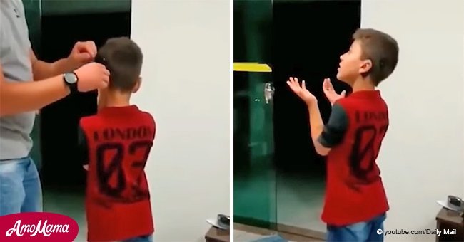 Reacción conmovedora de un niño sordo que escuchó la voz de su padre por primera vez en semanas
