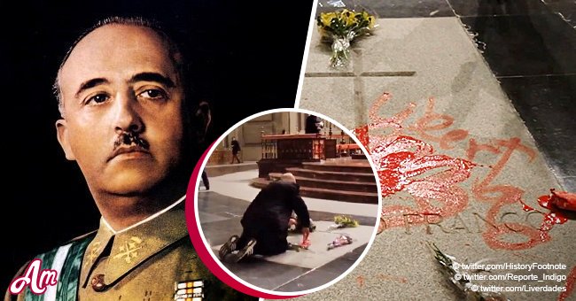 Artista que vandalizó la tumba de Franco con pintura podría enfrentar hasta 9 años de cárcel
