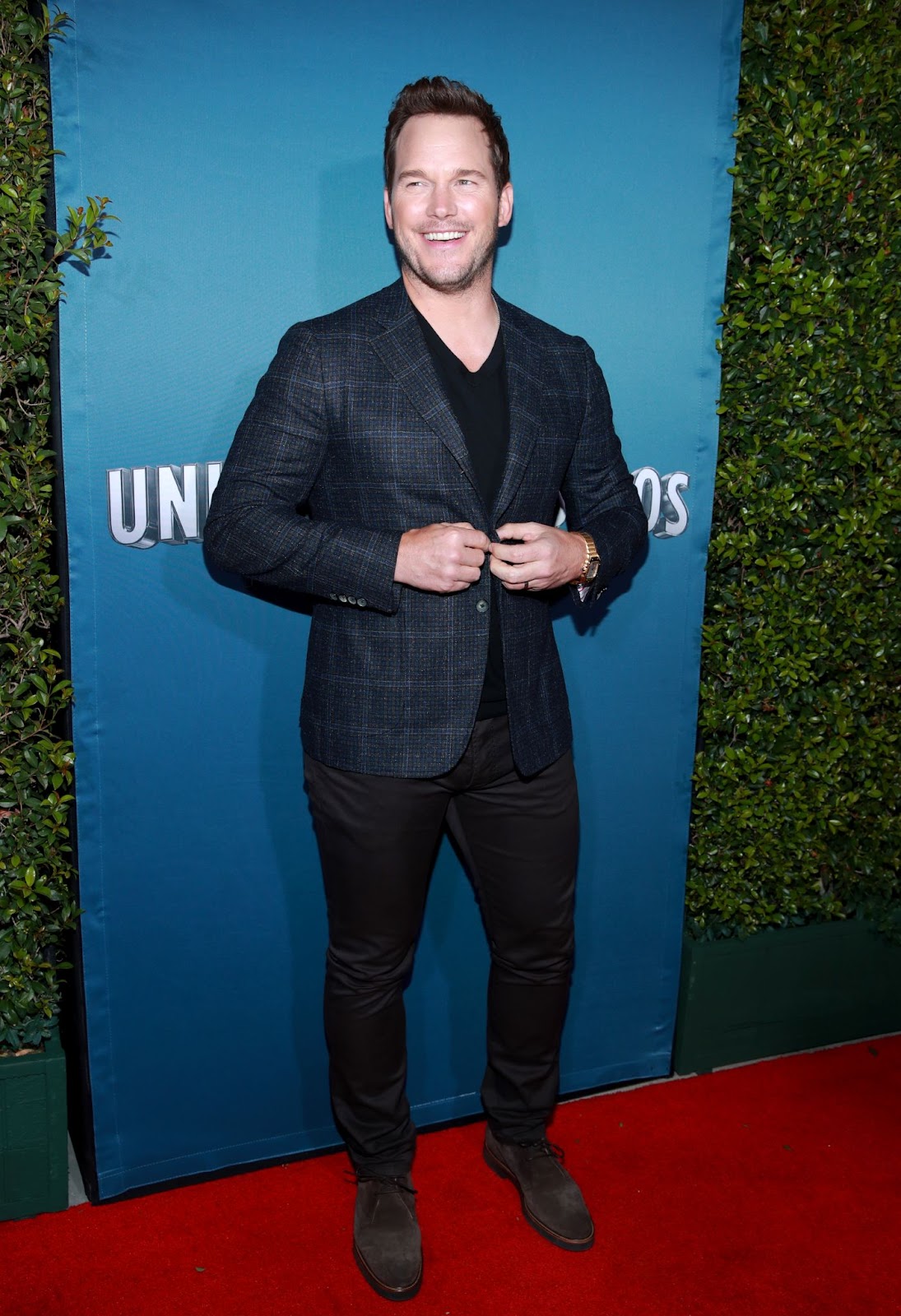 Chris Pratt en la celebración de la gran inauguración de "Jurassic World -The Ride" en Universal City, California, el 22 de julio de 2019 | Fuente: Getty Images