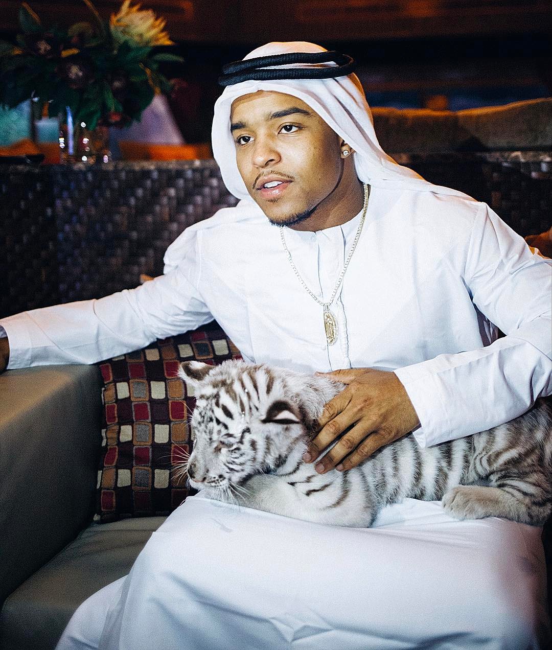 Justin Combs fotografiado con un animal salvaje, con fecha de mayo de 2017 | Fuente: Instagram/princejdc