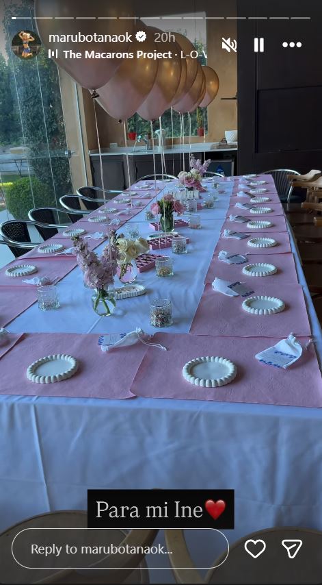 La mesa preparada para el cumpleaños de María Inés, la hija de Maru Botana | Fuente: Instagram/marubotanaok