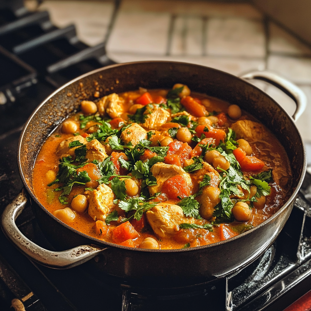 Una olla de comida sobre un hornillo | Fuente: Midjourney