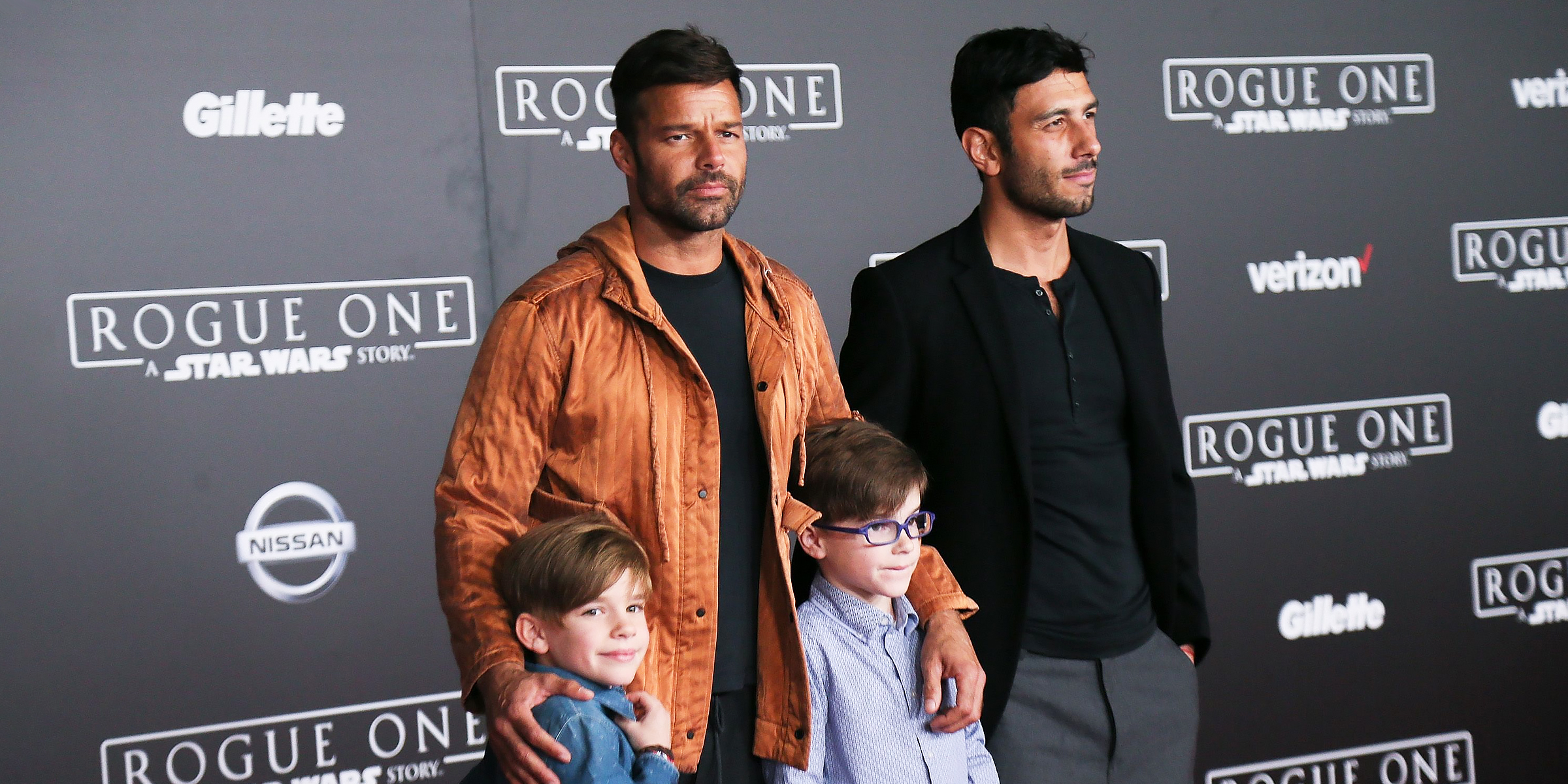 Ricky Martin y sus hijos Valentino y Mateo junto con Iwan Joseph en 2016 | Fuente: Getty Images