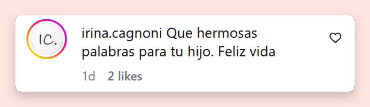 Comentario de una persona sobre el cumpleaños de Benicio, el hijo de Benjamín Vicuña y Pampita | Fuente: Instagram/benjaminvicuna.ok
