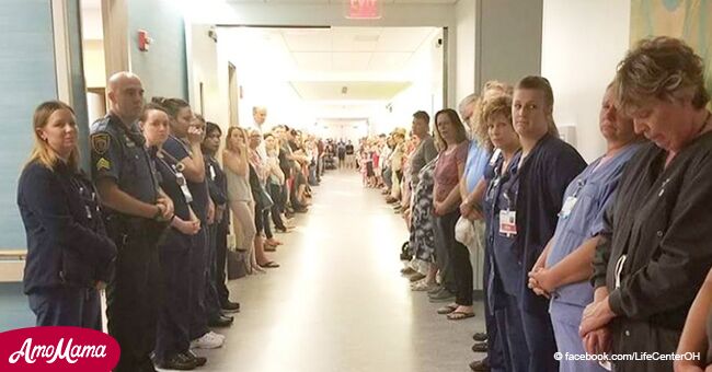 Hospital se llena de parientes y doctores honrando a papá cuyos órganos salvaron 50 vidas